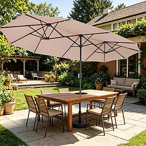 Ainfox 13ft Large Patio Rectangle Umbrella (Khaki/Blue) $56.84 + Free S&H at Walmart