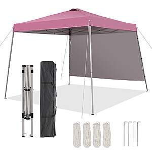 Ainfox 10X10 Pop Up Canopy Tent with 1 Sidewall (Black/Pink) $44.99 + Free S&H at Ainfox.com