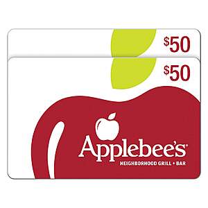 Applebee's Grill + Bar Two Restaurant $50 eGift Cards ($100 Value) $74.99 Costco.com