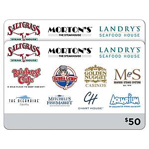 Landry's Multi-Brand Restaurants & More Two $50 eGift Cards ($100 Value) $74.99 Costco.com