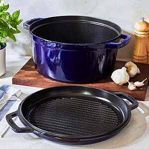 Staub 7-Quart Cast Iron Braise and Grill $199.99 DarkBlue or Green Free Shipping Costco.com