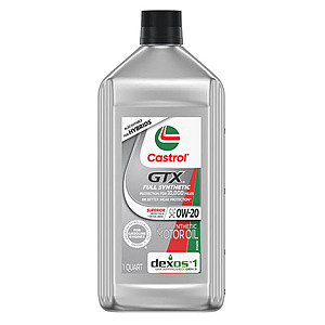 Castrol GTX Full Synthetic 0W-20 5W20 Engine Oil 1 Quart YMMV $4