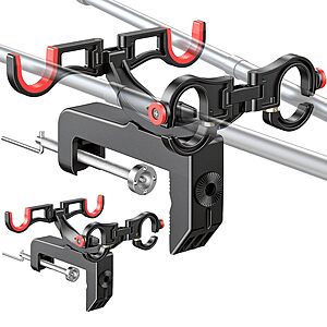 2-Pack Clamp-On Dual Rod Fishing Rod Holder w/ 360° Rotation & 10° Tilt $17.99 + Free Shipping w/ Prime or on $35+