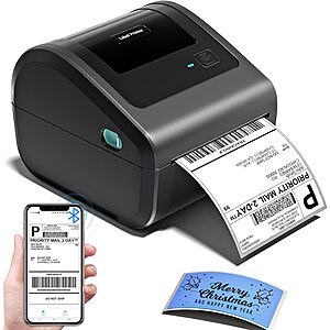 Bluetooth Shipping Label Printer with Built-in Label Bin $69.98