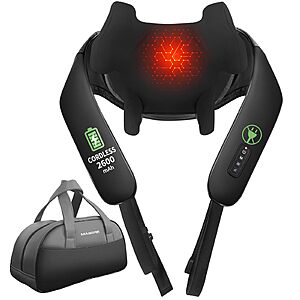 MASGRE Shiatsu Cordless Neck, Shoulder and Back Massager w/ Heat (Black Grey) $24.99 + Free Shipping w/ Prime or on $35+