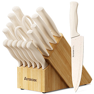 Astercook 17-Piece Kitchen Knife Set w/ Built-in Sharpener - $37.99 @ Walmart