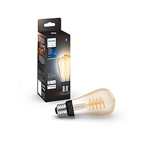 Philips Hue 7W ST19 White Ambiance LED Smart Vintage Edison Filament Bulb, Warm - Pack of 1 - E26 - Control with App $34.98