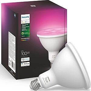 Philips Hue Smart 100W PAR38 LED Bulb - White and Color Ambiance Color-Changing Light - 1 Pack - 1300LM - E26 $54.36