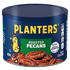 PLANTERS Whole Pecans, Roasted & Salted, Baking Nuts, 7.25 Oz (1 Ct)~$5.14 With S&S @ Amazon