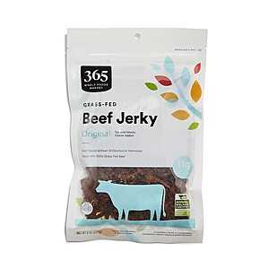 365 by Whole Foods Market, Original Family Size Beef Jerky, 8 Ounce~$8.39 After Coupon & S&S @ Amazon