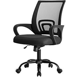 DUMOS Mid-Back Mesh Ergonomic Office Chair w/ Lumbar Support & Rocking Mode (Black) $32.39 + Free Shipping w/ Prime or on $35+