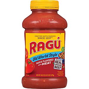 RAGÚ Old World Style Sauce Flavored with Meat, Perfect for Italian Style Meals at Home, 45 oz~$3.18 After Coupon @ Amazon