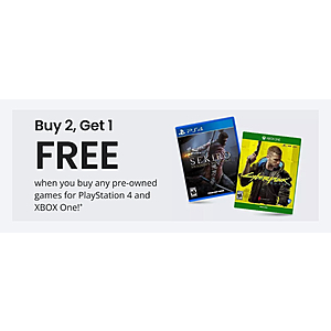 Gamestop - Buy 2, get one free PS4 and Xbox One games