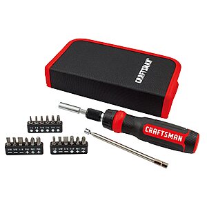 CRAFTSMAN Ratcheting Screwdriver, Multibit Set, 26-Piece (CMHT68001) $15.99