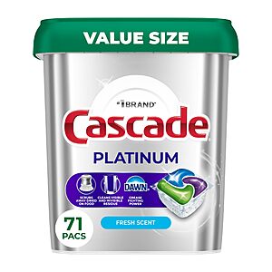 71-Count Cascade Platinum Dishwasher Pods (Fresh): 3 for $40.96 + Free Shipping