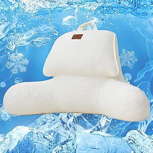 Amélie Home Cooling Reading Pillow with Arms for Adults, Breathable Waffle Fabric Bed $29.99