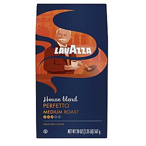 $7.19-$8.09 S&S AMZ Lavazza Perfetto Ground Coffee Blend, Dark Roast, 20 Ounce, Value Pack,