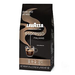$9.44 or less S&S Lavazza Espresso Ground Coffee, Medium Roast, 100% Arabica, 20 oz Bag (Pack of 1) AMZ