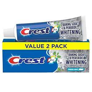 [SnS] $4.27 | 2-Pack 5.7-Oz Crest Baking Soda & Peroxide Whitening Toothpaste (Fresh Mint) at Amazon