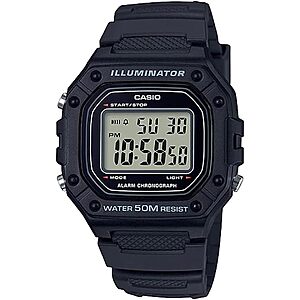 Casio W-218H Men's Digital Sport Watch w/ LED Backlight & 50M Water Resistance (Black) $21.92 + Free Shipping w/ Prime or on $35+