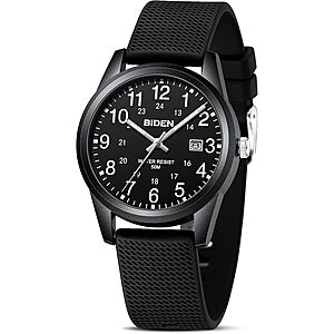 LN LENQIN 40mm Analog Quartz Sports Watch w/ Glow Dial & Second Hand (Various) $9.98 + Free Shipping w/ Prime or on $35+