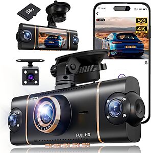 XYGCACO 4 Channel 360° Dash Cam Front and Rear, 4K+1080P*3 FHD Car Camera