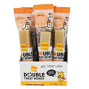 $13.43 or less S&S AMAZON Peanut Butter Double Treat Bones for Dogs, 12 Count