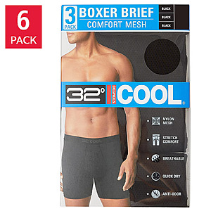 32 Degrees Men's Comfort Mesh Boxer Brief, 6-pack, Costco members $19.99