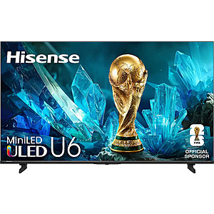 Hisense - 75" Class U6 MiniLED QLED UHD 4K HDR Glare-Free Smart Fire TV with Alexa+ (2026)​ $699.99