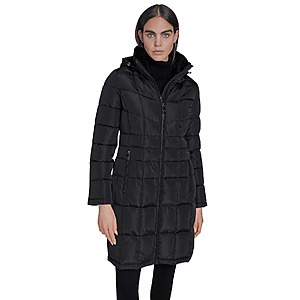 Calvin Klein Women's Hooded Stand Collar Puffer Coat $40