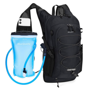 Blue Quartz Hydration Backpack with 2L Water Bladder, 18L Hiking Backpack $10.99