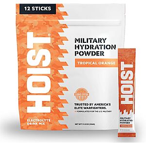 HOIST Electrolyte Drink Mix Powder Sticks – Rapid Rehydration, Military Hydration Formula – Tropical Orange (12 Single-Serve Packs) $19.99