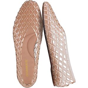 CUSHIONAIRE Siesta Modern Lattice Ballet Flats for Women, Comfortable Slip On Pointed Toe Womens Jelly Shoes $37.98