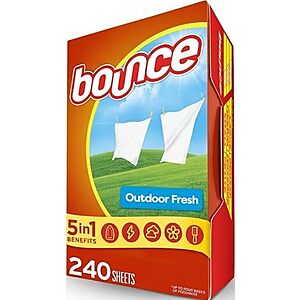 [SnS, AC] $21.18* | 4 × 240-Count Bounce Dryer Sheets (Outdoor Fresh) ($5.30 each) at Amazon