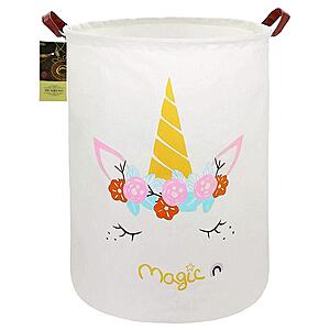Round Collapsible Fabric Storage Basket,Laundry Hamper (various) - from $4.99