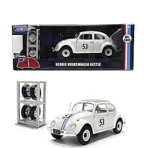 Jada Herbie The Love Bug Volkswagen Beetle Hollywood Rides 1:24 Die-Cast Vehicle with Tire Rack Toys $33.31