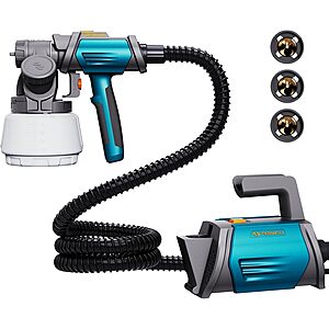 Tilswall 800W HVLP Electric Paint Sprayer w/ 1300ml Container & 4 Brass Nozzles $40 + Free Shipping
