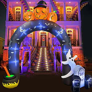 $66 FS WALMART BY GVDV 10 FT Halloween Inflatables Archway Outdoor Decorations, Scary Halloween Arch Blow Up Yard Decorations for Front Yard