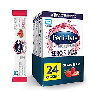 $13.47 (15% S&S and 30% Clip Q) 24ct Pedialyte Electrolyte Drink Mix With Zero Sugar | Hydration With Key Electrolytes |