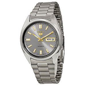 SEIKO 5 Automatic Grey Dial Stainless Steel Men's Watch Item No. SNXS75 $149