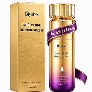 Retinol Peptide Serum for Face & Neck with NAD+, Firming Collagen Skin Care for Fine Lines, Wrinkles & Hydration, Lightweight Daily Serum for Women & Men