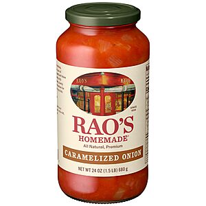 Rao's Homemade Caramelized Onion Sauce Made with Italian Tomatoes, 24 oz~$5.20 After Coupon & S&S @ Amazon