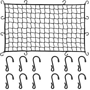 MORSUMA 47.2" x 35.4" Heavy Duty Cargo Net for Pickup Truck Bed w/ 12 Hooks $14.39 + Free Shipping w/ Walmart+ or on $35+