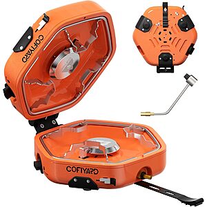 Propane 2-Burner Camping Stove with Carrying Bag and Gas Stove Pressure Regulator, Folding Camp Stove with Flick-Style Ignition  $39.99