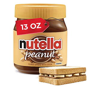 13-Ounce Nutella Peanut w/ Cocoa Spread $4.97 + $1 Walmart Cash + Free Shipping w/ Walmart+ or on $35+