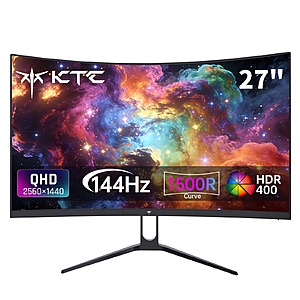 KTC H27S5C 27" QHD 144Hz 1500R Curved Gaming Monitor HDR400 $90 + Free Shipping