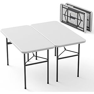 $55.99* | 2-Pk 4' Make Changes Plastic Folding Table w/ Steel Legs (White) at Amazon