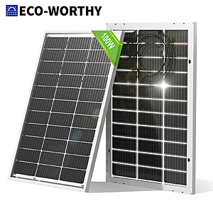 ECO-WORTHY 100W 12V Bifacial Monocrystalline Solar Panel $41.70 + Free Shipping
