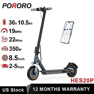 AOVOPRO PORORO Electric Scooter 36V10.5AH 350W 8.5" Dual Shock Absorption 19mph 22mi HES20P $115 + Free Shipping $115.4