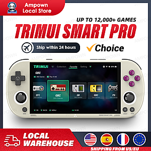 Trimui Smart Pro 4.96"IPS Linux Handheld Game Console RGB Joystick 12000+ Retro Games White $52.9 + Free Shipping